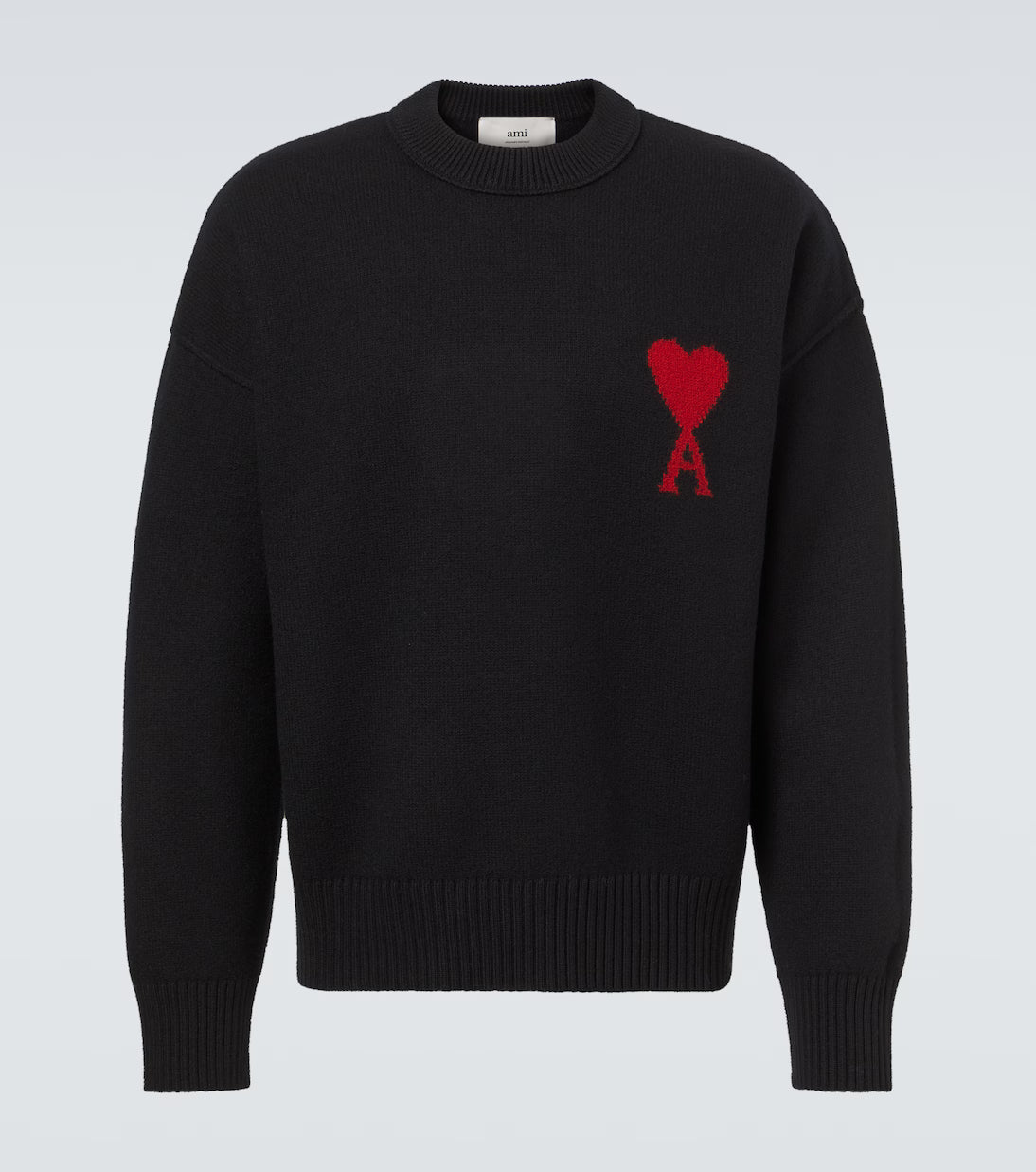 Ami Paris - Pull Ami De Cœur en laine vierge Noir