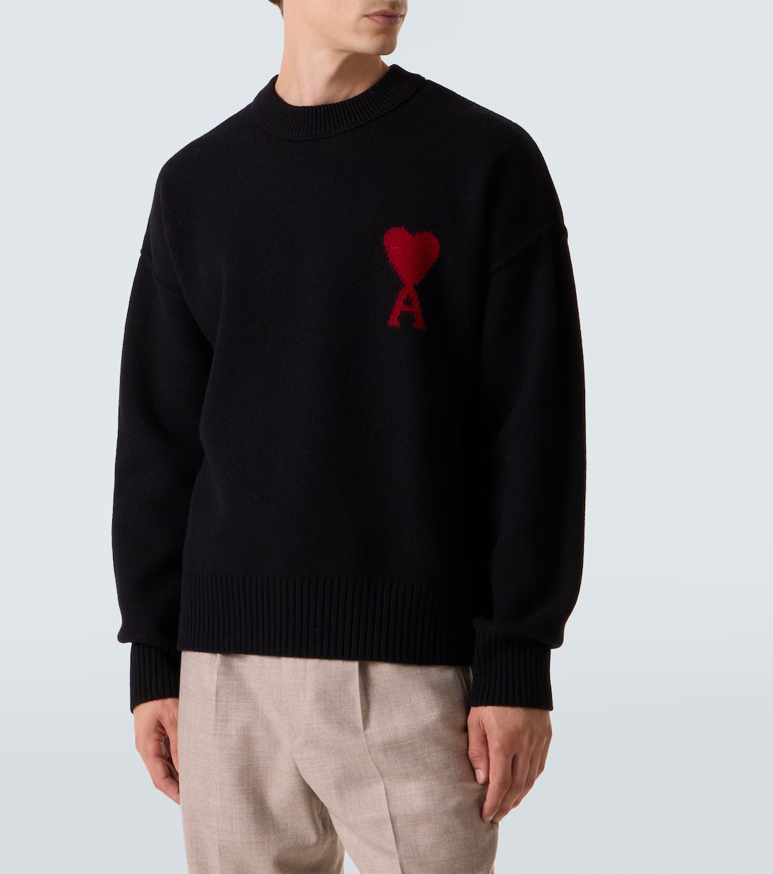 Ami Paris - Pull Ami De Cœur en laine vierge Noir