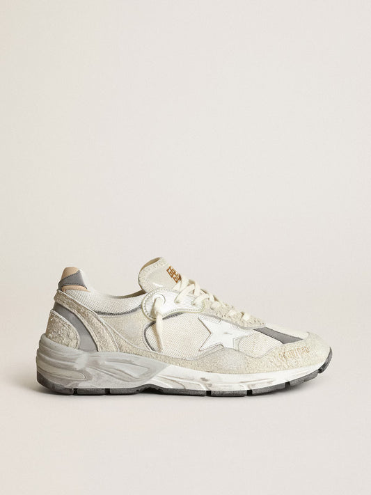 GGDB - Dad-Star homme en daim blanc et gris avec étoile en cuir blanc