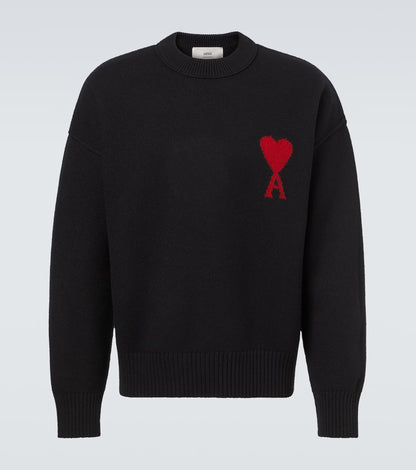 Ami Paris - Pull Ami De Cœur en laine vierge Noir