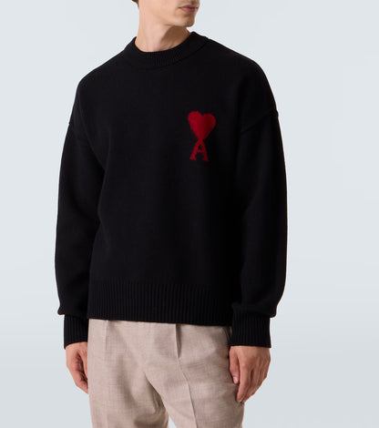 Ami Paris - Pull Ami De Cœur en laine vierge Noir